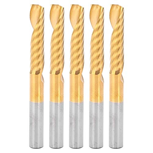 Hochgeschwindigkeits -Stahl -Spiralrouter -Bits Frässchneider Set Effiziente Schneiden von Aluminium Messing Kupfer Nicht -Verschleiern Metalle 5pcs 6 x 28 x 60 mm von EVTSCAN