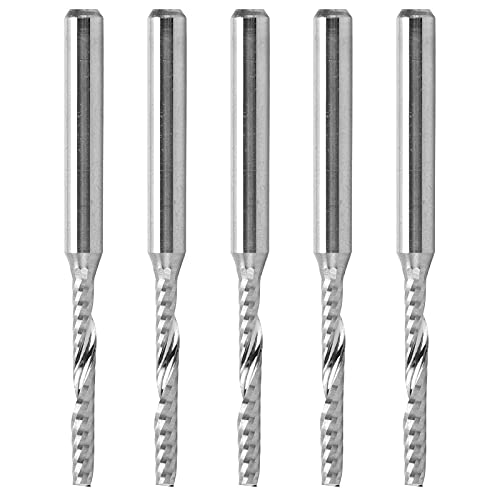 Holzschnitzer Spiralrouter Bit Wolfram Stahlfräsen -Accessoire 5 Pack 3.175 x 2 x 17 mm für professionelle Holzschnitzereien von EVTSCAN