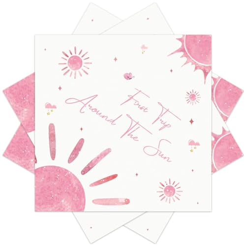 40 Stück Meerjungfrau Schuppen Party Servietten,33x33cm Meerjungfrau Geburtstag Party Einwegpapier Servietten für Mädchen Geburtstag Party Zubehör Dekoration (Rosa Sonne) von EVYIENEN