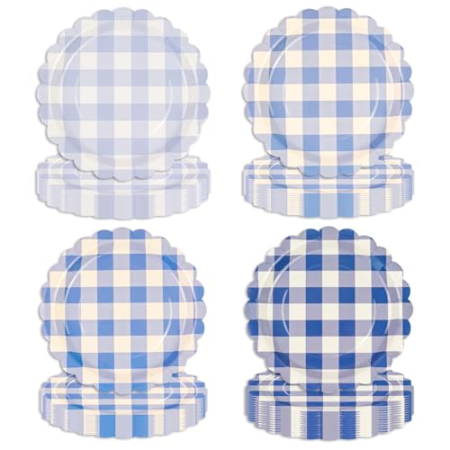 EVYIENEN 48 Stück Blau Farbverlauf überbacken Pappteller,Blau Gingham Partyteller Partyset Süße Party, 4 Designs Für Zum Weihnachten Geburtstag Hochzeiten Jubiläums Baby Dusche EVYIENEN 48 Stück Blau Farbverlauf überbacken Pappteller,Blau Gingham Partyteller Partyset Süße Party, 4 Designs Für Zum Weihnachten Geburtstag Hochzeiten Jubiläums Baby Dusche von EVYIENEN