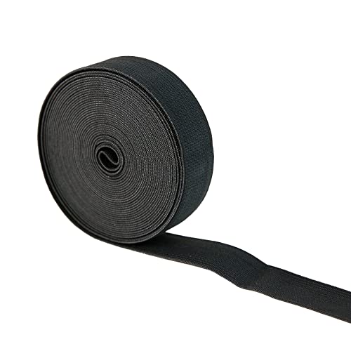 EVYIENEN Gummiband Schwarz 25mm Breit - 10 Meter, Elastisches Band Elastische Gummiband für Hosengummi Haushalt DIY Handwerk Stoffe Zum Nahen von EVYIENEN