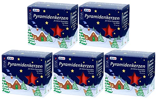 Pyramidenkerzen, 14 mm, rot, 24 Stück (5 Packungen) von EWA - Kerzen