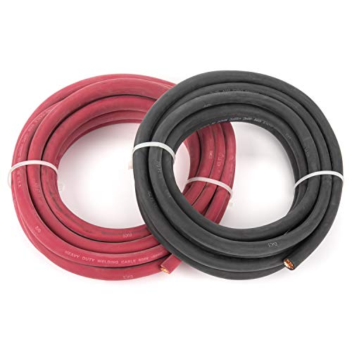 Premium-Schweißkabel, 2/0 Gauge, Schwarz + Rot, Kombi-Packung, je 6,8 m von EWCS