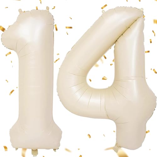 EWODEIEW Luftballon Zahlen 14 Beige,40 Zoll Beige Luftballon 14,Sandweiß Zahlenballon 14 Helium Ballon Folienballon 14. Geburtstagsdeko for Mädchen Jungen Birthday Party Geburtstag Dekor EWODEIEW Luftballon Zahlen 14 Beige,40 Zoll Beige Luftballon 14,Sandweiß Zahlenballon 14 Helium Ballon Folienballon 14. Geburtstagsdeko for Mädchen Jungen Birthday Party Geburtstag Dekor von EWODEIEW