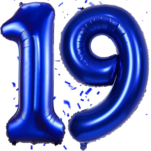 EWODEIEW Luftballon Zahlen 19 Blau,40 Zoll Blau Luftballon 19,Dunkelblau Zahlenballon 19 Helium Ballon Folienballon 19. Geburtstagsdeko for Mädchen Jungen Birthday Party Geburtstag Dekor EWODEIEW Luftballon Zahlen 19 Blau,40 Zoll Blau Luftballon 19,Dunkelblau Zahlenballon 19 Helium Ballon Folienballon 19. Geburtstagsdeko for Mädchen Jungen Birthday Party Geburtstag Dekor von EWODEIEW