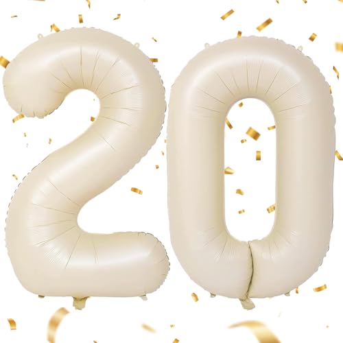 EWODEIEW Luftballon Zahlen 20 Beige,40 Zoll Beige Luftballon 20,Sandweiß Zahlenballon 20 Helium Ballon Folienballon 20. Geburtstagsdeko for Mädchen Jungen Birthday Party Geburtstag Dekor EWODEIEW Luftballon Zahlen 20 Beige,40 Zoll Beige Luftballon 20,Sandweiß Zahlenballon 20 Helium Ballon Folienballon 20. Geburtstagsdeko for Mädchen Jungen Birthday Party Geburtstag Dekor von EWODEIEW