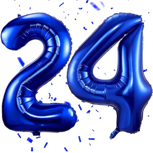 EWODEIEW Luftballon Zahlen 24 Blau,40 Zoll Blau Luftballon 24,Dunkelblau Zahlenballon 24 Helium Ballon Folienballon 24. Geburtstagsdeko for Männer Frauen 24.Geburtstagsparty Jubiläum EWODEIEW Luftballon Zahlen 24 Blau,40 Zoll Blau Luftballon 24,Dunkelblau Zahlenballon 24 Helium Ballon Folienballon 24. Geburtstagsdeko for Männer Frauen 24.Geburtstagsparty Jubiläum von EWODEIEW