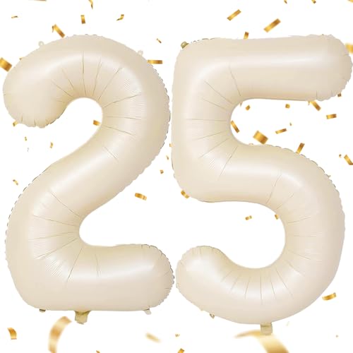 EWODEIEW Luftballon Zahlen 25 Beige,40 Zoll Beige Luftballon 25,Sandweiß Zahlenballon 25 Helium Ballon Folienballon 25. Geburtstagsdeko for Männer Frauen 25.Geburtstagsparty Jubiläum EWODEIEW Luftballon Zahlen 25 Beige,40 Zoll Beige Luftballon 25,Sandweiß Zahlenballon 25 Helium Ballon Folienballon 25. Geburtstagsdeko for Männer Frauen 25.Geburtstagsparty Jubiläum von EWODEIEW