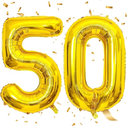 EWODEIEW Luftballon Zahlen 50 Gold,40 Zoll Luftballon 50 Gold Zahlenballon 50 Helium Ballon Folienballon 50. Geburtstagsdeko for Männer Frauen 50.Geburtstagsparty Jubiläum EWODEIEW Luftballon Zahlen 50 Gold,40 Zoll Luftballon 50 Gold Zahlenballon 50 Helium Ballon Folienballon 50. Geburtstagsdeko for Männer Frauen 50.Geburtstagsparty Jubiläum von EWODEIEW