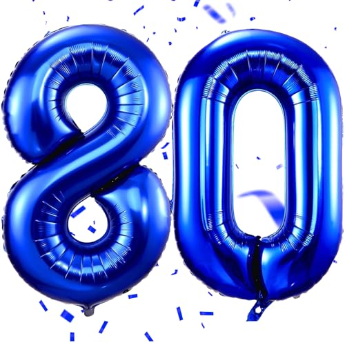 EWODEIEW Luftballon Zahlen 80 Blau,40 Zoll Blau Luftballon 80,Dunkelblau Zahlenballon 80 Helium Ballon Folienballon 80. Geburtstagsdeko for Männer Frauen 80.Geburtstagsparty Jubiläum EWODEIEW Luftballon Zahlen 80 Blau,40 Zoll Blau Luftballon 80,Dunkelblau Zahlenballon 80 Helium Ballon Folienballon 80. Geburtstagsdeko for Männer Frauen 80.Geburtstagsparty Jubiläum von EWODEIEW