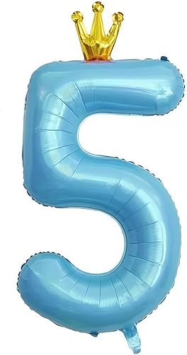 EWODEIEW Zahlen Luftballon 5 Blau Krone,40 Zoll Luftballon Zahlen 5 Folien Ballon,Luftballon 5. Geburtstagsdeko Mädchen Riesen Folienballon 5. for Mädchen Jungen Birthday Party Geburtstag Dekor EWODEIEW Zahlen Luftballon 5 Blau Krone,40 Zoll Luftballon Zahlen 5 Folien Ballon,Luftballon 5. Geburtstagsdeko Mädchen Riesen Folienballon 5. for Mädchen Jungen Birthday Party Geburtstag Dekor von EWODEIEW