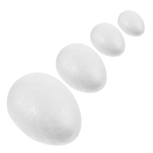 EXAOMBLE 24St Eier aus Styropor Vogel- Hühner künstlich gesprenkelte Eier creme eier Vor ostereier ostereierfarbe ostereierfolie easter eggs Ostereier selber machen Ball Weiß von EXAOMBLE