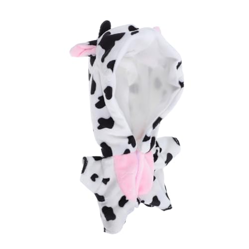 EXAOMBLE Puppe Kuh Kleidung Pyjama Als Ersatz Süße Plüsch Tier Kostüm Puppe Kleidung Zubehör Kuh Overall Pyjama Für 20 cm Puppe Dress Up von EXAOMBLE