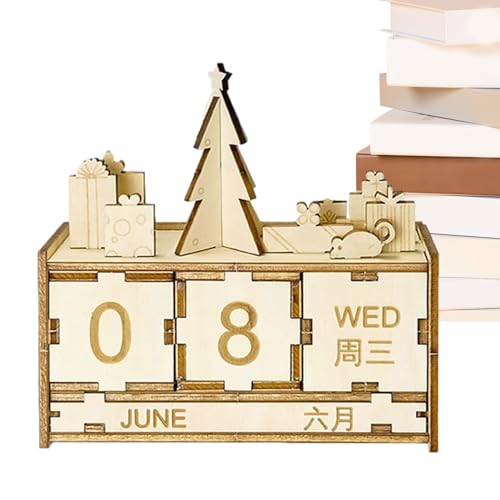 Adventskalender Weihnachten Adventskalender aus Holz Wiederverwendbare Holzblöcke Weihnachten Countdown Schild mit Weihnachtswichtel für Home Decor Exbert von EXBERT