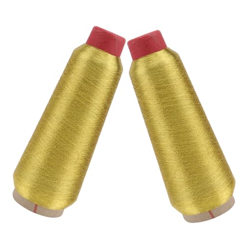 1 Satz Nähmaschinen-stickgarn Stickerei Stickgarn Wickelbrett Garnset Für Nähmaschinen Reflektierendes Stickgarn Garnset Für Nähmaschinen Polyester-nähgarn Golden Polyester 2rollen EXCEART von EXCEART