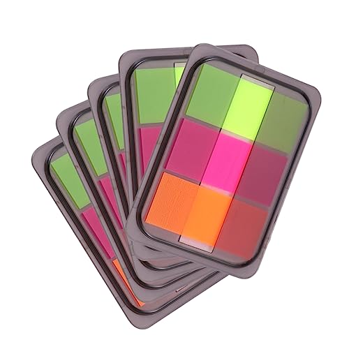 10 Packungen Neon-Klebestreifen bookmarks lesezeichen markers neonfarben markitawerzeug markierer Etikett farbige Seitenmarkierungen Neon-Tabs Haustiernotizen klebrige Neonnotizen EXCEART von EXCEART