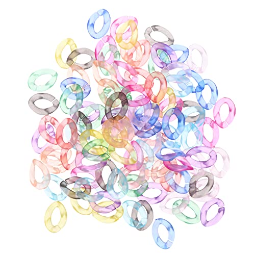 100Pcs Transparent Acryl Kunststoff Verknüpfung Ringe Kette Schnell Matt Twist Link Curb Kette Anschlüsse für Home Vorhang Geldbeutel Griff Retainer Ketten Zeug von EXCEART