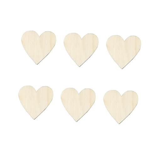 100St holzschmuck selber machen dekoration weihnachten weihnchtsdeko weihnacjtsdeko hochzeitsdeco Holzanhänger Bastelbedarf Valentinstag- Herz aus Holz Holzscheiben Bambus EXCEART von EXCEART