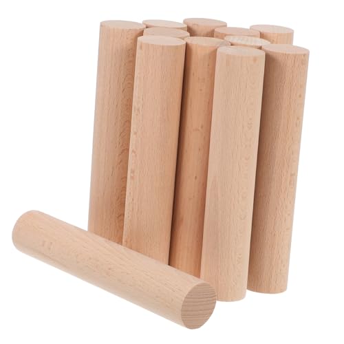 12 Stück Buche Stick Nudelholz Dübelstange Holz Basteln Holzstäbchen Lange Holzdübel Dübel Holzdübel Zum Basteln Musikstäbchen Für Kinder Lange Holzstäbchen Runder Holzstab Beige EXCEART von EXCEART