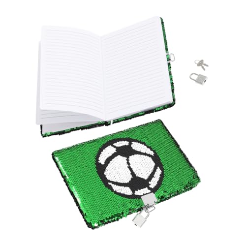 2st Fußball-notizbuch Notizbuch Mit Pailletten Fußballtagebücher Notizblock Mit Fußballmuster Pailletten Tagebuch Wendbares Tagebuch Mit Pailletten Geheimes Notizbuch Green Papier EXCEART von EXCEART