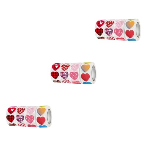 3 Sätze Liebe Aufkleber Scrapbooking Sticker Scrapbook Stickers Geschenksäcke Gefühle Etikett Selbstklebende Aufkleber Siegel Aufkleber Kupferplattenaufkleber 4 Rollen * 3 EXCEART von EXCEART