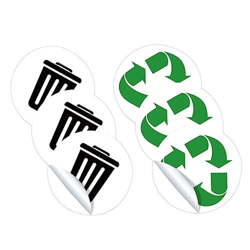 3 Sätze Müllklassifizierungsetikett Behälter Mit Deckel Recycling-logo Müll Recyceln Aufkleber Recycling-aufkleber Für Mülleimer Mülltonne Im Freien Recycelbar Wandaufkleber Pvc von EXCEART