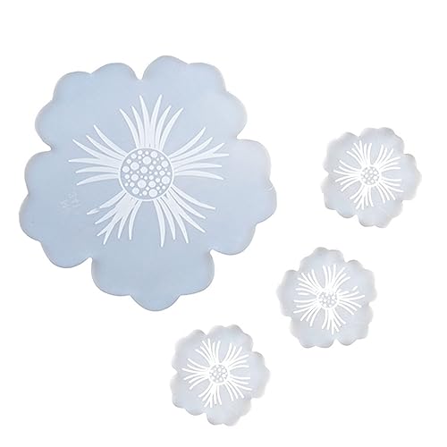 4 Stück Blumen-teetablett-untersetzer-formen-set Cake-pop-formen Glaswaren Backförmchen Farbmischbecher Silikon-cup-mattenform Silikon Diy Form Schalenmattenform Weiß Kieselgel EXCEART von EXCEART