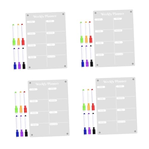 4 Stück Magnetische Notiztafel Schreibtafel Kühlschrank Kühlschrankregal-kühlschrank Kühlschrank Für Schreibutensilien Notizblock Kühlschrank Filtern Acryl Transparent EXCEART von EXCEART