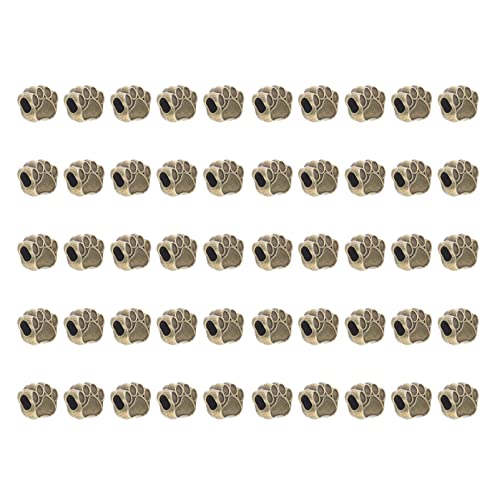 50 Stück Bärenklauen-perlen Niedliche Perlenschmuckherstellung Tier Dekorativ Pfote Lose Perlen Kleine Lose Perlen Fußabdruckperlen Aus Metall Zinklegierung Anhänger Kugelperlen von EXCEART