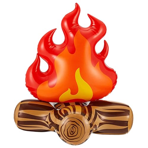 EXCEART Aufblasbare Flamme Modell Hof Dekoration Requisiten PVC Aufblasbare Lagerfeuer Camping Party Requisiten 3D Künstliches Feuer Kamin Mit Gefälschter Flamme Camping- Mini Ballon von EXCEART