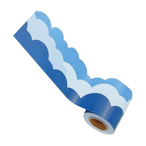 EXCEART 1 Rolle Aufkleber „himmelwolken“. Gerollte Aufkleber Gerollter Wolken-randaufkleber Brennender Wolkenförmiger Rand Cloud-pinnwand-randbesatz Blue Aufkleber Aus Beschichtetem Papier von EXCEART