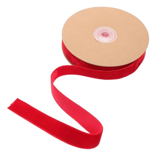 EXCEART 1 Rolle Beflockungsband romantischer Lampenschirm coole Halterung Stoßstangenschlauch Befestigung Dekoband Schleifenband Heimgeschenkband Geschenkband zum Verpacken Nylon rot von EXCEART