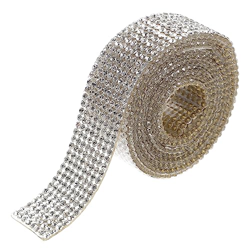 EXCEART 1 Rolle Crystal Hot Diamond Diamantgürtel große Strasssteine ​​zum Basteln Hochzeitsband Hutband rhinestones Strassband glitzernder Strassstreifen Kleidung Strass Heißschmelzkleber von EXCEART