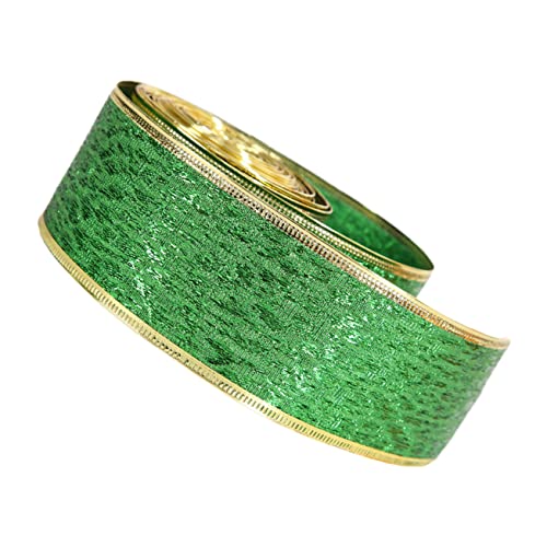 EXCEART 1 Rolle Irland-Festivalband schwarzes Band Drahtkantenband zum Einwickeln Stolz geschenkband ostern festivalbändchen st. Musterband im Patrick's Day-Stil DIY-Bastelband Stoff Green von EXCEART