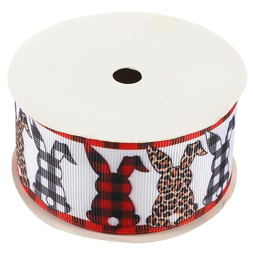 EXCEART 1 Rolle Osterband Rot Deko Samt Weiß Band Satinband Bänder Zum Basteln Haarschleifenband Frühlingsband Chiffonband Geburtstag Geschenkpapier Juteschnur Polyester von EXCEART