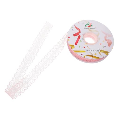 EXCEART 1 Rolle Spitzenband seidenband ribbon geschenkband geschenkverpackung ziehschleifenband künstlich Stoff Spitzenbänder zum Basteln DIY Kopfschmuck Spitzenbesatz Polyester Rosa von EXCEART