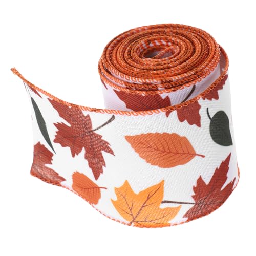 EXCEART 1 Rolle Thanksgiving-geschenkband Schwarzes Brett Herbstbänder Herbsterntebänder Ahornblätter-pinnwandränder Herbstbänder Zum Basteln Thanksgiving-accessoires Stoff Orange von EXCEART