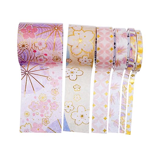 EXCEART Scrapbook-dekorationsaufkleber-set 6-teilig Washi-klebeband für Journaling Goldene Papierbänder Schablonenbuch Bastelband Zum Verpacken von EXCEART