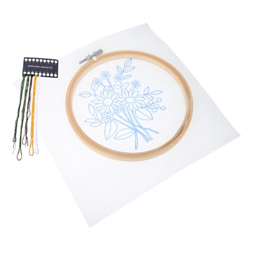 EXCEART 1 Satz Blumenstickset Blumen-Stickset Stickgarn-Kit Stickerei-Starter-Kit embroidery kit embroidery set stickerset stickrahmen selber machen Stickerei-Kits Bettwäsche aus Baumwolle von EXCEART