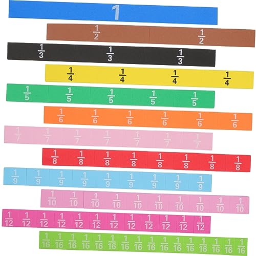 EXCEART 1 Satz Brüche manipulative Kacheln magnetisches Zeichenbrett Kleinkinder Kinderspiele magnetische Mathe- Puzzle Brüche manipulative Streifen Kinderspielzeug Schaum von EXCEART