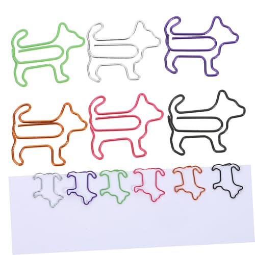 EXCEART 1 Satz Büroklammer Für Welpen Bulldog-clips, Groß, Robust Hund Büroklammern Welpenunterlagen Geldklammer Klemmbretter Hundesachen Büroklammern Bunt Papier Rostfreier Stahl 60st von EXCEART