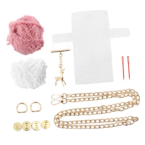 EXCEART 1 Satz DIY-Garnbeutel Geldbörse Verschlussrahmen Häkelnadeln handarbeitstasche strickset für anfänger DIY-Handtaschen-Material-Kit Umhängetasche selbstgemachtes Material Plüsch von EXCEART