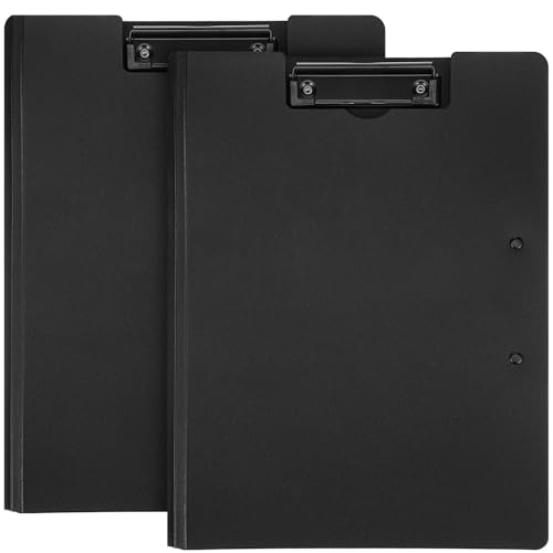 EXCEART 1 Satz Doppelter Ordner Clip-ordner Mini-klemmbretter Kleines Klemmbrett Planke Büro-klemmbrett Papier Clips Klemmbrett-folio Mit Notizblock Büroklammer Faltbar Plastik Black 2st von EXCEART