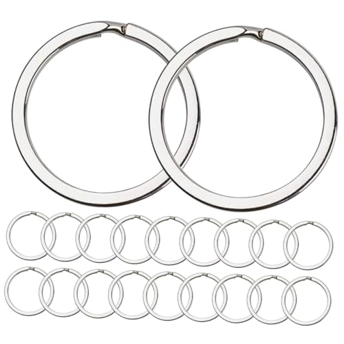 EXCEART 1 Satz Flach Ring Schlüsselanhängerhaken Biegeringe Zur Schmuckherstellung Geteilter Schlüsselring D-ring Tippet Ringe Aus Sterlingsilber Schlüsselring-clips Band Zange Metall 40st von EXCEART