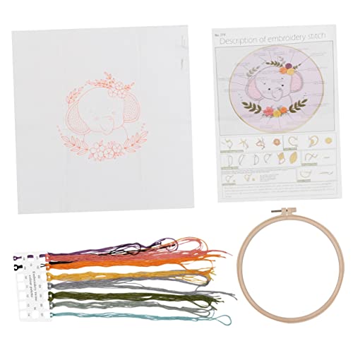 EXCEART 1 Satz Handstickerei-kit Gestempelter Stich Stickgarn-kit Bausatz Armbänder Bausätze Stickmuster Stickset Für Anfänger Mini-stickrahmen Stich-kits Stickset Zubehör Plastik von EXCEART