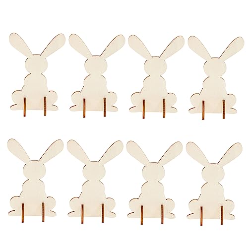 EXCEART 1 Satz Hasenschmuck Aus Holz Ostern Zu Ostern Dekoracje Wielkanocne Easter Tischdeko Esstisch Wurf Plüsch Osterhasen-statue Hasenstatue Aus Holz Khaki 8st von EXCEART