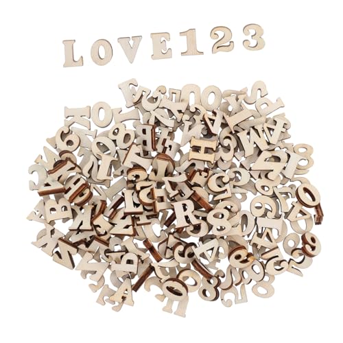 EXCEART 1 Satz Holzbriefnummer Mini-buchstaben Aus Holz Kleine Holzzahlen Leere Holznummer Kleine Holzbuchstaben Diy-brief Bastelbuchstaben Aus Holz Bastelbriefe Beige 200st von EXCEART