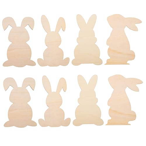 EXCEART 1 Satz Holzspäne in Hasenform Zum Stapeln Von Bechern Bagels Kaninchen Lampe Heufütterung Easter Bunny Basteln Ostern Partyanhänger Selber Machen Diy-kunsthandwerk 8st von EXCEART