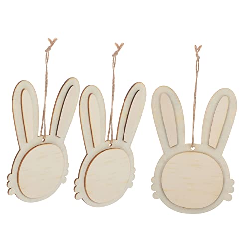 EXCEART 1 Satz Kaninchen Hängende Holzverzierung Hase Kaninchenfiguren Diy Handwerk Hängende Dekore Ausgestopft Plüschtier Aufziehen Puppe Plätzchen Korb Tiere 3st von EXCEART