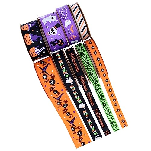 EXCEART 1 Satz Kranzband Halloween-dekorationen Kürbisse Funkeln Plüsch Halloween-tür Geschenkband Halloween Halloweendeko Kranz Bastelband Halloween-bänder Zum Basteln Polyester 9rollen von EXCEART